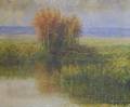 American School 20th Century Pond View with Distant Landscape