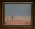 American School 20th Century Desert Landscape with Figure