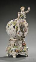 Carl Thieme Porcelain Figural Wine Barrel