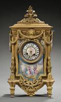 Sevresstyle Giltbronze Mounted Mantel Clock
