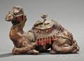 Cold Painted Spelter Camelform Inkwell
