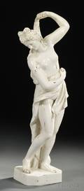 Classicalstyle White Glazed Porcelain Figure of Venus at Her Bath