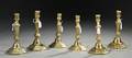 Three Pairs of Brass Candlesticks