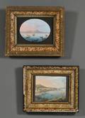 Italian School 19th20th Century Lot of Two Views of Naples Harbor