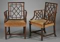 Pair of George IIIstyle Mahogany Cockpen Armchairs