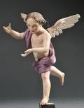Polychrome and Carved Wood Putto