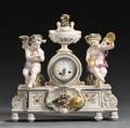 German Porcelain Figural Mantel Clock