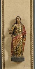 Gilt and Polychrome Wood Figure of Mary Magdalene