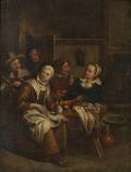 Dutch School 17th Century Style View of Figures in an Interior