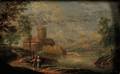 Italian School 19th Century Landscape with Figures