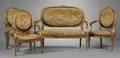 Fivepiece Suite of Louis XVIstyle Aubusson Tapestry Upholstered Seating Furniture