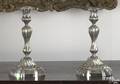 Pair of Christophe silvered brass candlesticks 20th c