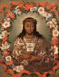 Spanish Colonial Style 18th19th Century Head of Christ Wearing Crown of Thorns