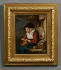 Pair of KPM Porcelain Plaques After Works by Gerrit Dou
