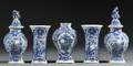 Fivepiece Blue and White Delft Garniture