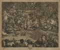 William Hogarth British 16971764 Lot of Two Engravings The Idle Prentice at Play in the Church Yard During Divine Service Pl
