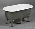 Miniature Late Victorian White Enameled Bathtub