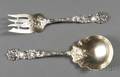 Pair of Alvin Sterling Bridal Rose Pattern Salad Servers