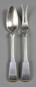 Pair of Porter Blanchard Sterling Arts  Crafts Salad Servers