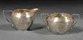 Wallace Sterling Carmel Pattern Arts  Crafts Creamer and Sugar Bowl