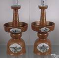 Pair of Chinese export porcelain 2part candlesticks 19th c