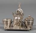 Chinese Export Silver Figural Condiment Set