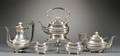 Four Piece Edward VII Silver Tea Set with Similar George V Coffeepot