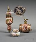 Three Continental Miniature Silvermounted Enamel Objects