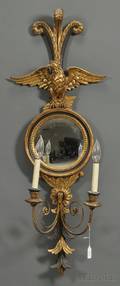 Regency Style Mirrored Twolight Sconce