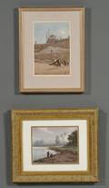 Continental School 20th Century Lot of Two Orientalist Scenes Giza and Possibly Istanbul
