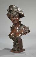 Anton Nelson Austrian ac 18801910 Bronze Bust of a Maiden