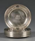 Set of Twelve S Kirk  Son Sterling Bread and Butter Plates
