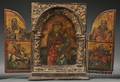 Greek Carved Gilded and Painted Triptych