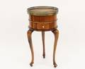 Early 19th c Small Round Stand with Brass Gallery
