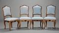 Set of Four Italian Rococo Fruitwood Side Chairs