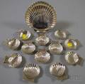 Thirteen Shellform Sterling Silver Dishes