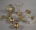 Nine Assorted Silver and Colorless Glass Items