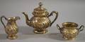Threepiece German 800 Silver Tea Service