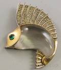 Vintage Lucite and Rhinestone Jelly Belly Sailfish Brooch