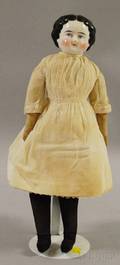 Porcelain Head Doll with Cloth Body