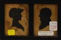 Framed Miniature Double Hollowcut Silhouettes of David Boies and Polly Watson