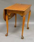 Chippendale Pine and Carved Maple Table with Single Drop Leaf