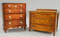 Two Miniature Wood Toy Chest of Drawers