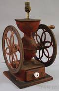 Enterprise Mfg Co Painted Cast Iron No 5 Coffee GrinderTable Lamp