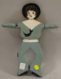 Painted Wooden Dewey Boy Whirligig Figure