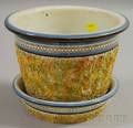 Mochaware Encrusted Jardiniere and Underplate
