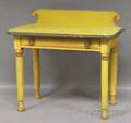 Polychrome Paintdecorated Pine Dressing Table with Long Drawer