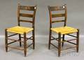 Pair of Windsor Polychrome Paintdecorated Thumbback Side Chairs