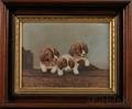 American School 19th Century Three Puppies