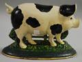 Painted Cast Iron Pig Doorstop
